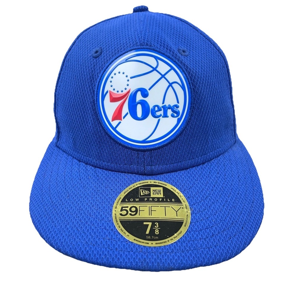 Philadelphia 76ers Fitted Hat Cap Size‎ 7 3/8 Low Profile 59Fifty Blue NBA
